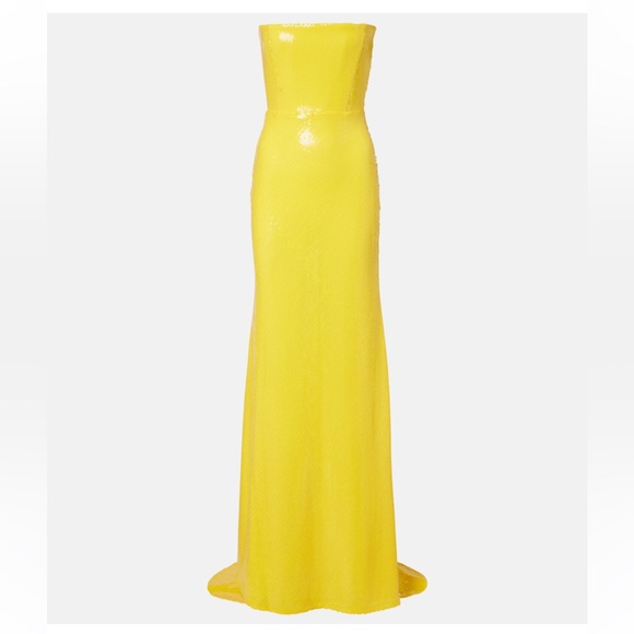 Alex Perry Dresses & Skirts - Alex Perry Strapless Yellow Sequin Dress